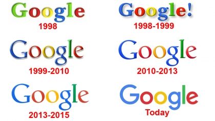Google logosunun yıllar içindeki değişimi