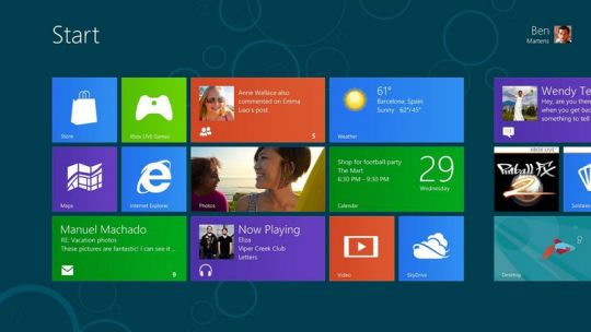 Windows metro arayüz örneği