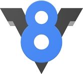 Açık kaynaklı javascript motoru v8'in resmi logosu