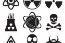 Vector black atom icons set